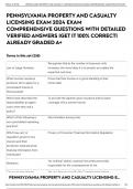 PENNSYLVANIA PROPERTY AND CASUALTY LICENSING EXAM 2024 EXAM COMPREHENSIVE QUESTIONS WITH DETAILED VERIFIED ANSWERS &vert;GET IT 100&percnt; CORRECT&vert;  ALREADY GRADED A&plus;