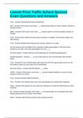 Lowest Price Traffic School Quizzes Exam Questions and Answers