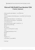 Maternal Child Health Exam Questions With Correct Answers&period;