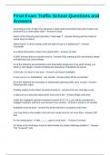 Final Exam Traffic School Questions and Answers