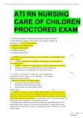 ATI RN NURSING CARE OF CHILDREN PROCTORED EXAM