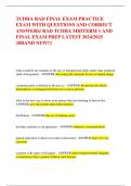 TCDHA RAD FINAL EXAM PRACTICE  EXAM WITH QUESTIONS AND CORRECT  ANSWERS&sol; RAD TCDHA MIDTERM 1 AND  FINAL EXAM PREP LATEST 2024&sol;2025  &lpar;BRAND NEW&excl;&excl;&rpar; 