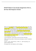 NR 601 Week 5 Case Study Assignment: Mrs G., 56-Year Old Hispanic Female