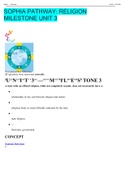 SOPHIA PATHWAY&colon; RELIGION MILESTONE UNIT 3  &lpar; 2021 LATEST UPDATE  &rpar; GRADED A&plus;