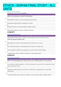 ETHICS - SOPHIA FINAL STUDY - ALL UNITS &lpar; 2021 LATEST UPDATE&rpar; GUARANTEE OF AN A&plus;