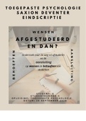 Voorbeeld scriptie Toegepaste Psychologie Saxion 2020 - Wensen en Behoeften Afgestudeerde Studenten Na Studie