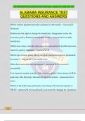 ALABAMA INSURANCE TEST QUESTIONS AND ANSWERS