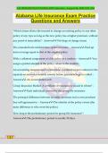 Alabama Life Insurance Exam Practice Questions and Answers