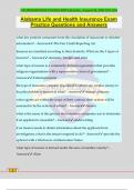 Alabama Life and Health Insurance Exam Practice Questions and Answers
