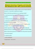 Alabama Insurance&colon; Property and Casualty Test Questions with 100&percnt; Correct Answers