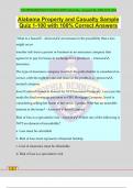 Alabama Property and Casualty Sample Quiz 1-100 with 100&percnt; Correct Answers