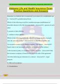 Alabama Life and Health Insurance Exam Practice Questions and Answers