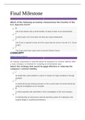 Final Milestone graded A&plus; questions with answers
