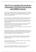 Ohio PT Laws and Rules&comma; Physical therapy  Jurisprudence UPDATED Exam Questions  and CORRECT Answers