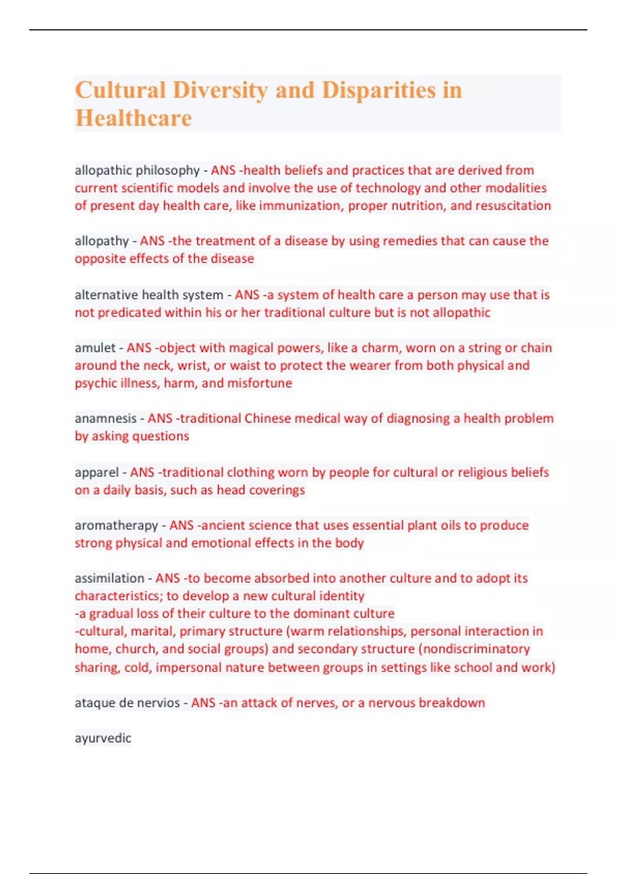 Cultural Diversity and Disparities in Healthcare - Cultural Diversity ...
