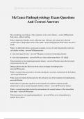 McCance Pathophysiology Exam Questions And Correct Answers