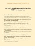 McCance Pathophysiology Exam Questions With Correct Answers&period;