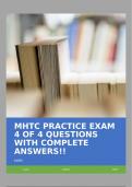 MHTC PRACTICE EXAM 4 OF 4 QUESTIONS WITH COMPLETE ANSWERS&excl;&excl;