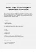 Chapter 10 Quiz Motor Learning Exam Questions And Correct Answers