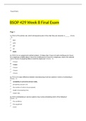 BSOP 429 Week 8 Final Exam (Version 1) Verified Correct Answers.