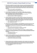 HESI RN Psychiatric-Mental Health Exit Exam Questions And Answers (Latest 2020/2021 Version)