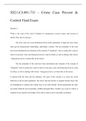 SS21-CJ-801-731 - Crime Caus Prevent & Control Final Exam April 2021