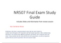 NR 507 Study guide and possible test questions.
