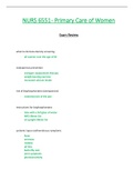 NURS6551 &sol; NURS 6551 Exam Review &lpar;Latest&rpar;&colon; Primary Care of Women - Walden