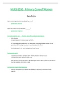 NURS6551 &sol; NURS 6551 Exam Review &lpar;Latest&rpar;&colon; Primary Care of Women - Walden