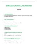 NURS6551 &sol; NURS 6551 Final Exam &lpar;Latest&rpar;&colon; Primary Care of Women - Walden
