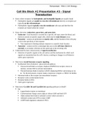 BIO MISC Cell Bio Block 2 pres 3 objectives - Signal transduction complete study guide 