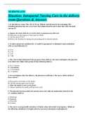 NURSING 4153 Situation: Intrapartal Nursing Care in the delivery room Questions & Answers