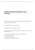 Indiana Pesticide Applicator Core Training Exam Questions and Correct Answers