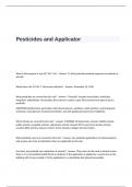 Pesticides and Applicator Exam Questions and Correct Answers