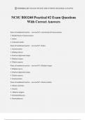 NCSU BIO240 Practical &num;2 Exam Questions With Correct Answers