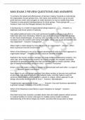 MAN EXAM 2 REVIEW QUESTIONS AND ANSWERS