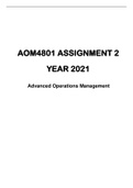 AOM4801 ASSIGNMENT NO.2 YEAR 2021 SOLUTIONS