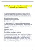  UWF MPH Comp Exam Review With Latest Questions And Answers 2024