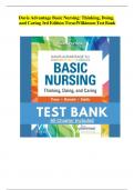Davis Advantage Basic Nursing&colon; Thinking&comma; Doing&comma; and Caring 3rd Edition Treas Wilkinson Test Bank