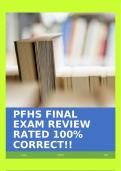 PFHS FINAL EXAM REVIEW RATED 100&percnt; CORRECT&excl;&excl;