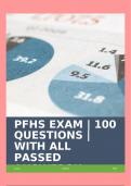 PFHS EXAM &vert; 100 QUESTIONS &vert; WITH ALL PASSED ANSWERS&excl;&excl;