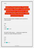 Agency&sol;Organization Program Coordinator &lpar;A&sol;OPC&rpar; Certification Course Exam Questions with Correct Verified Solutions 100&percnt; Guaranteed Pass