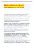 Strategic Marketing Exam 1 QUESTIONS AND ANSWERS&period;
