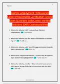 Express Employment Professionals Career Preparedness Certification Review Exam Questions with Correct Verified Solutions 100&percnt; Guaranteed Pass