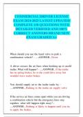 COMMERCIAL DRIVER LICENSE EXAM 2024-2025 LATEST UPDATED COMPLETE 150 QUESTIONS WITH DETAILED VERIFIED AND 100&percnt; CORRECT ANSWERS BRAND NEW  EXAM GRADED A&plus;
