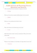 ALMS Anatomy & Physiology Pretest Questions and Answers
