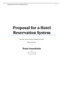 MIS 581 -  System Analysis, Planning, & Control Proposal for a Hotel Reservation System. A+ Graded.