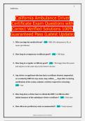 California Ambulance Driver Certificate Exam Questions with Correct Verified Solutions 100&percnt; Guaranteed Pass &lpar;Latest Update&rpar;