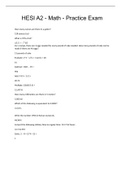 HESI A2 - Math - Practice Exam &lpar; LATEST UPDATE &rpar; GRADED A&plus;