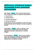AEPA Early Childhood Subject Knowledge Exam questions and answers&period;